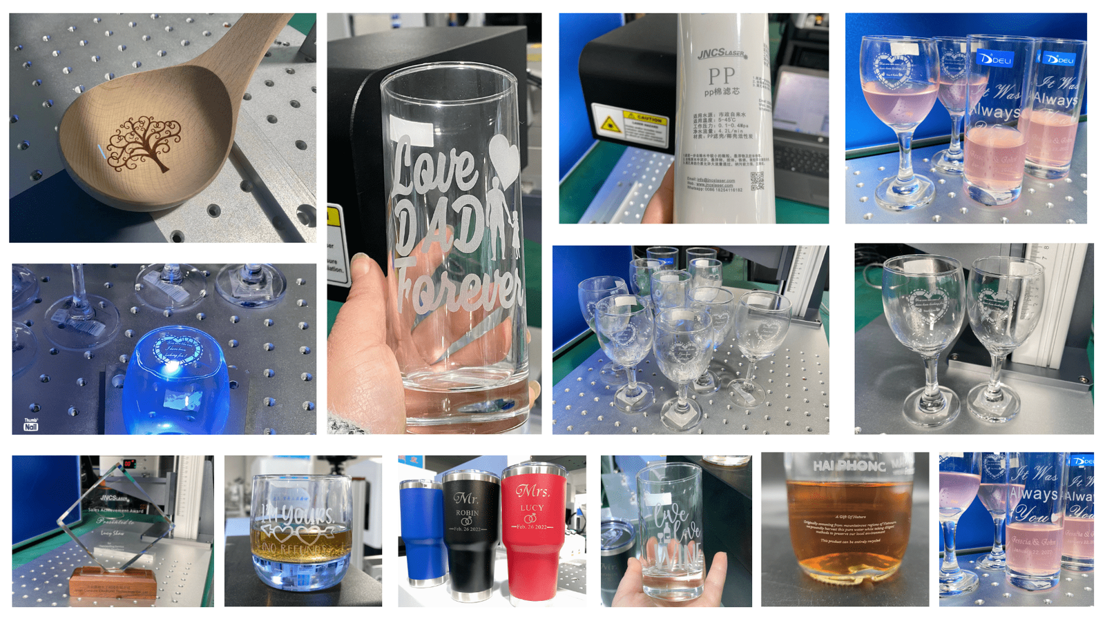 Glass Cup Marking by 3D 10W UV Laser Marking Machine