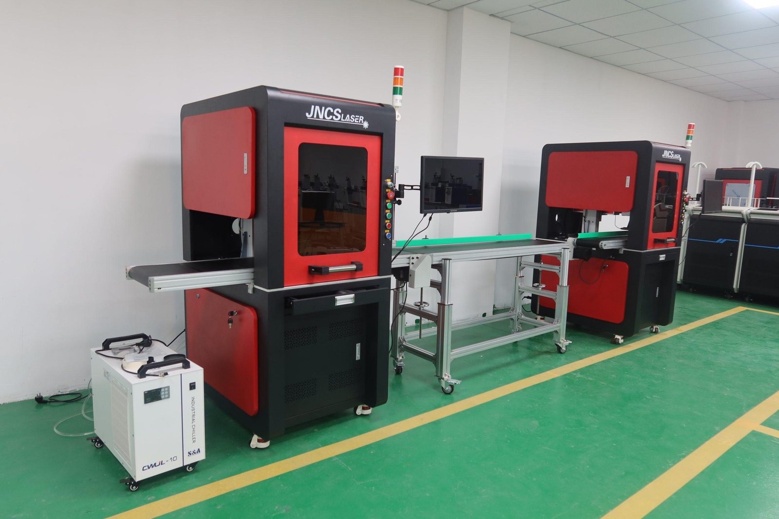 uv laser marking machine with CCD visual positioning system and conveyor belt
