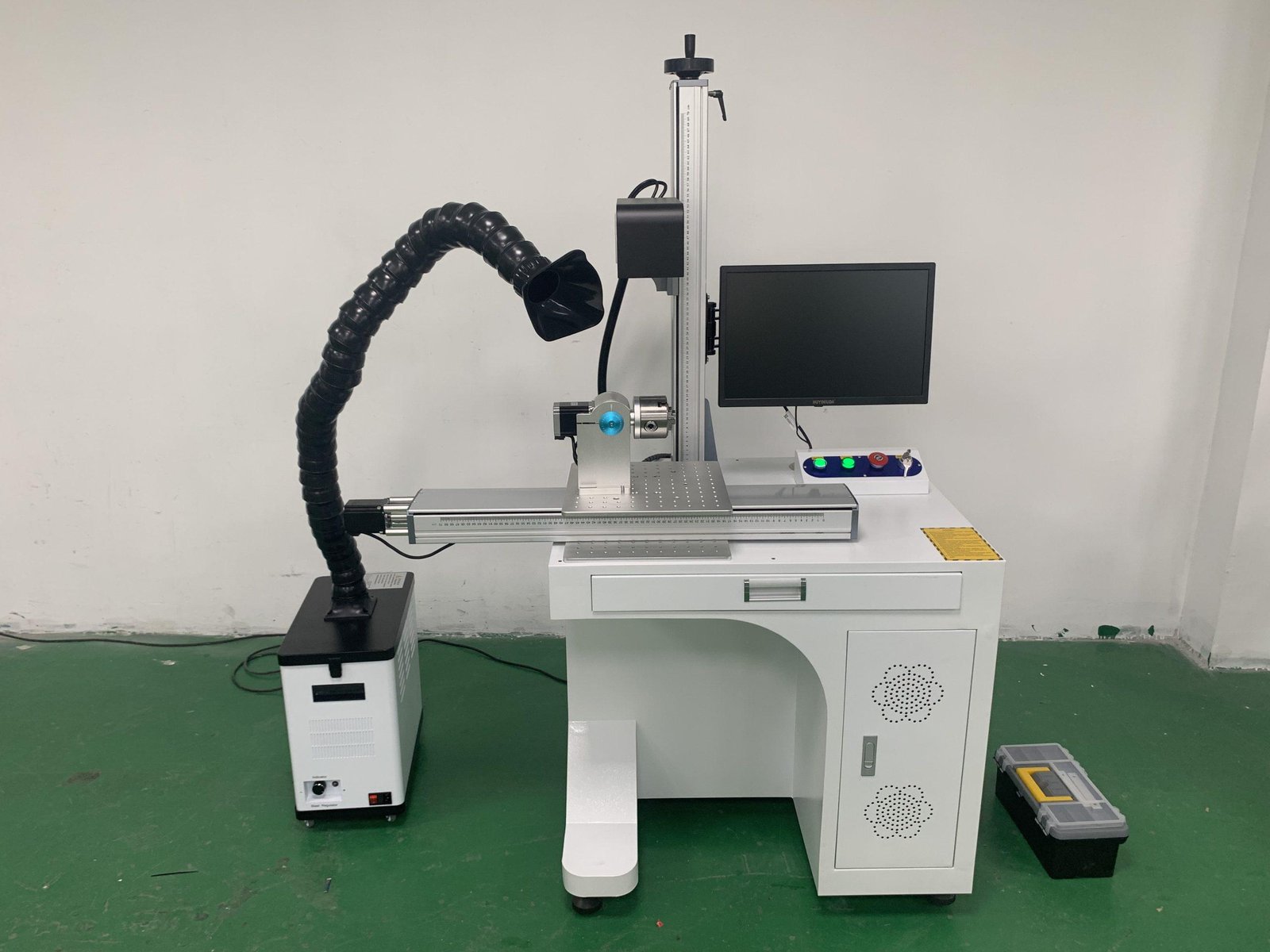 50W 100W 3D Dynamic Focusing Fiber Laser Marking Machine with X Working Slide Table