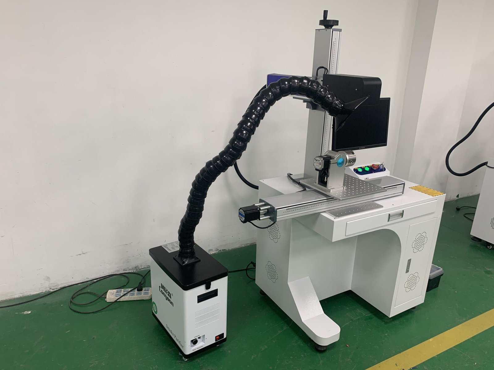 50W 100W 3D Dynamic Focusing Fiber Laser Marking Machine with X Working Slide Table