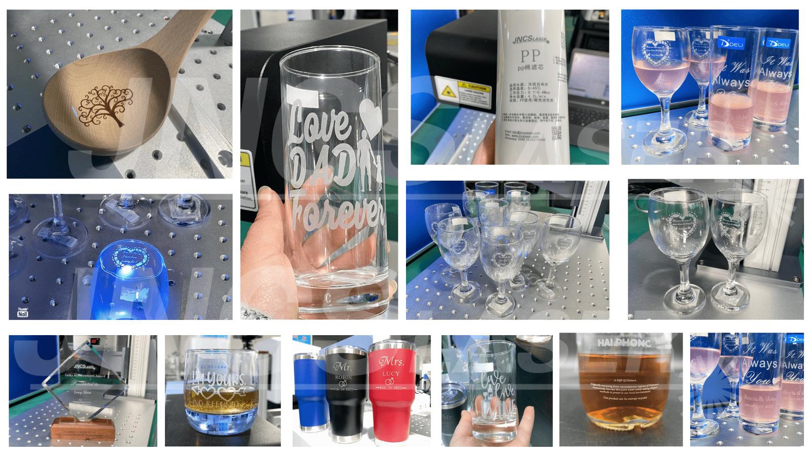 كأس الزجاج بمناسبة آلة الوسم بالليزر 3D 10W UV