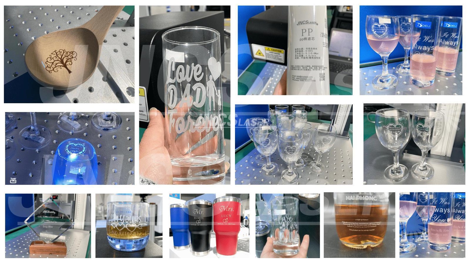 Glass Cup Marking by 3D 10W UV Laser Marking Machine