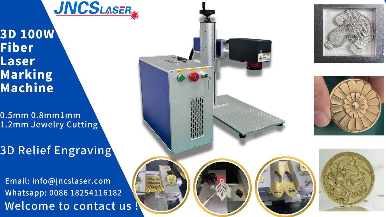100w 3d fiber laser marking machine for 3d relief engraving