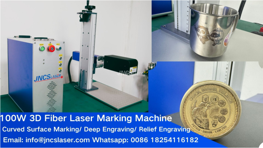 100W Desktop 3D Dynamic Focusing Fiber Laser Marking Machine for Curved Surface Marking And Deep Relief Engraving