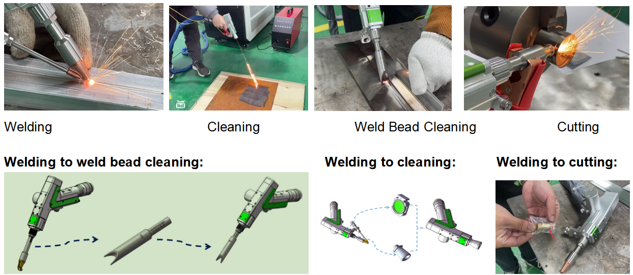 2KW 3KW 4-in-1 Fiber Laser Welding Cleaning Cutting Machine